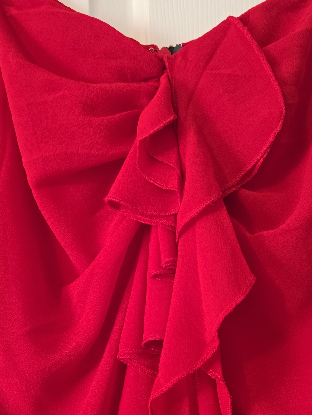 Bardot Red Ruffle-Front A-Line Skirt - Picture 4 of 8